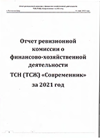 Отчёт ревизионной комиссии за 2021 год
